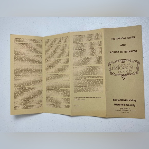 Santa Clarita Valley Historical Society 1982 Calendar & Site Pamphlet - Picture 8 of 8